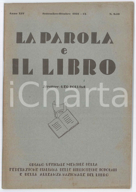 1931 MILANO - LA PAROLA E IL LIBRO - Festa del Libro a Viareggio - Enrico Misley