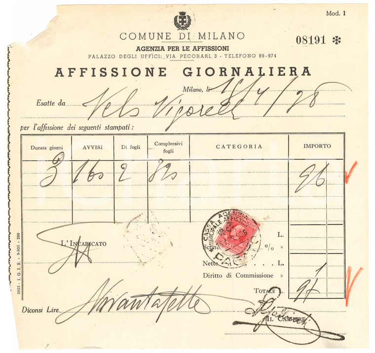 1938 CICLISMO MILANO Velodromo VIGORELLI Affissione avvisi di gara