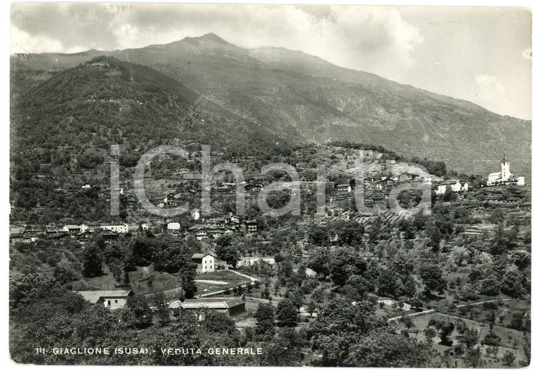 1956 GIAGLIONE (TO) Panorama con Val di Susa - Cartolina FG VG