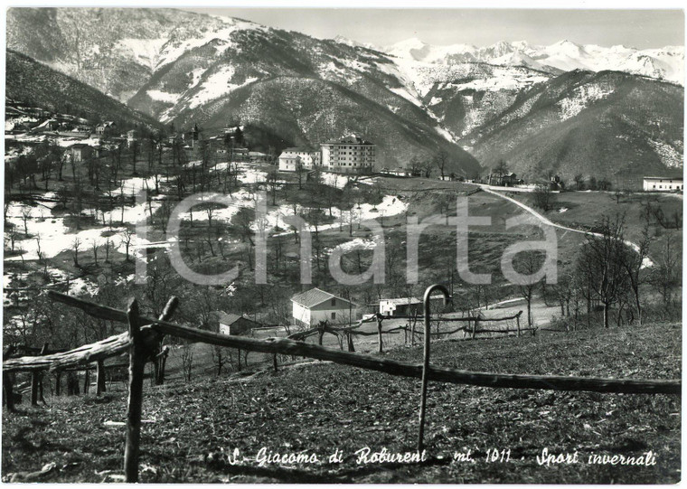 1950 ca SAN GIACOMO DI ROBURENT Panorama e piste da sci - Cartolina FG VG