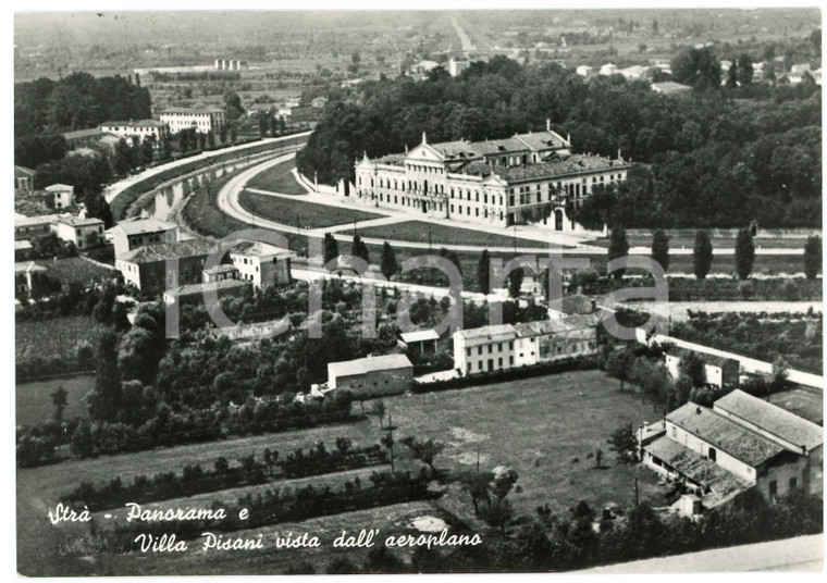 1950 ca STRÀ (VE) Villa Pisani vista dall'aeroplano - Cartolina FG VG