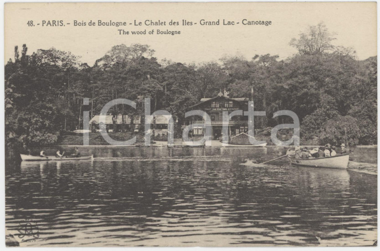 1930 PARIS Bois de Boulogne - Chalet des Iles - Grand Lac - Canotage - Cartolina