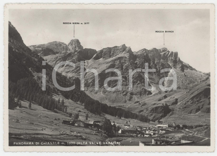 1953 CHIANALE - ALTA VALLE VARAITA Roccia Niera e Roccia Bianca - Cartolina