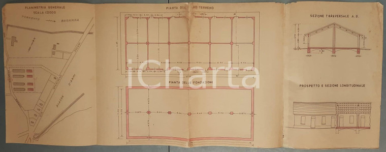 1925 ca PARMA Area via SOLARI - Progetto alloggi per sfrattati - Planimetria