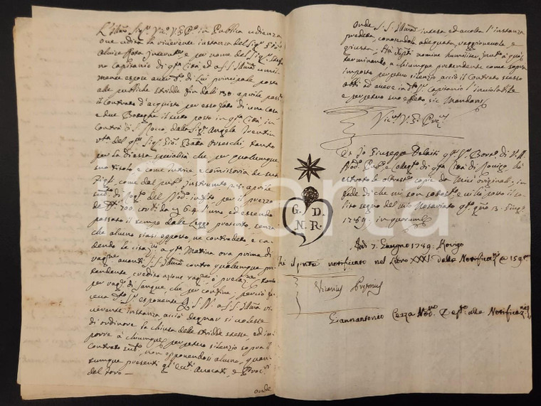 1789 ROVIGO Contrada S. ROCCO - Vedova TRENTIN vende casa e botteghe a CAPITANIO