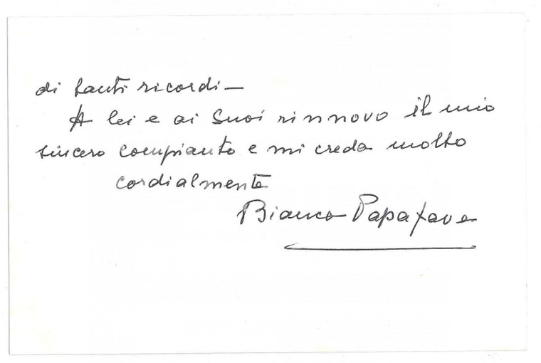 1980 FRASSANELLE Contessa Bianca PAPAFAVA EMO CAPODILISTA - Biglietto AUTOGRAFO