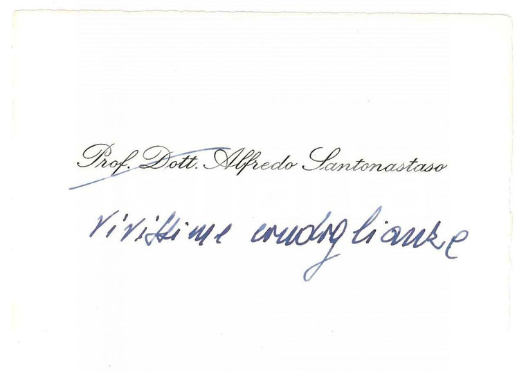 1970 ca PADOVA Prof. Alfredo SANTONASTASO - Biglietto AUTOGRAFO