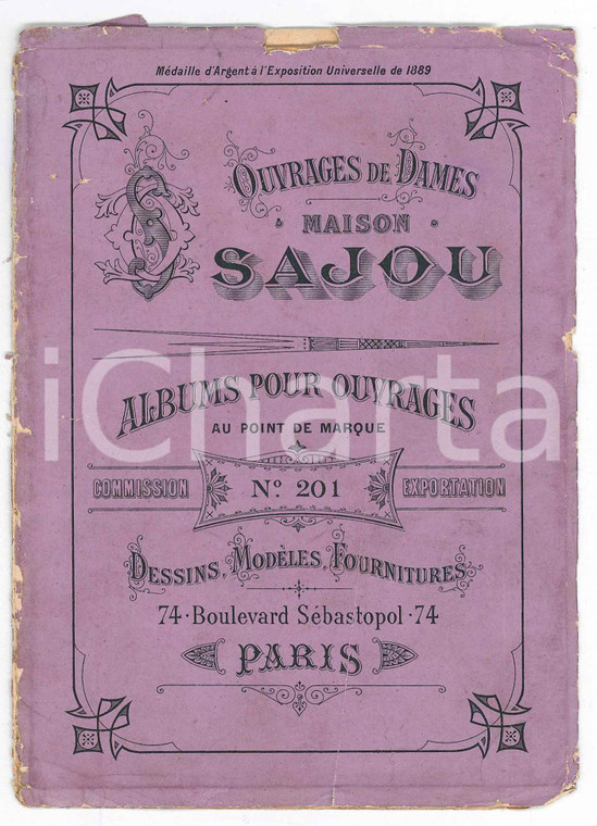 1890 ca PARIS Maison SAJOU Ouvrages de dames - Album dessins n° 201