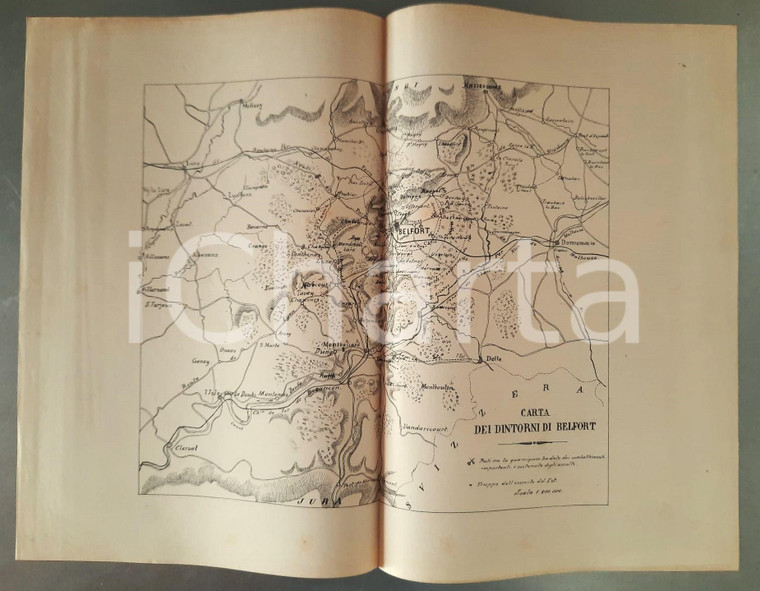 1893 SCUOLA DI GUERRA Guerra franco-prussiana - Dintorni di BELFORT 1870 *Mappa