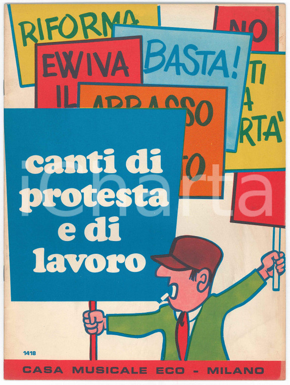1970 Enzo CERAGIOLI Canti di protesta e di lavoro - Casa musicale ECO Milano