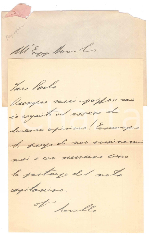 1944 FRASSANELLE Lettera conte Novello PAPAFAVA DEI CARRARESI - Autografo