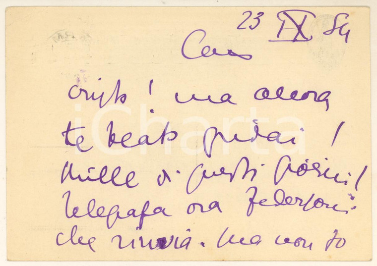 1954 MILANO Cartolina Aurelio CANDIAN - Congratulazioni - Autografo
