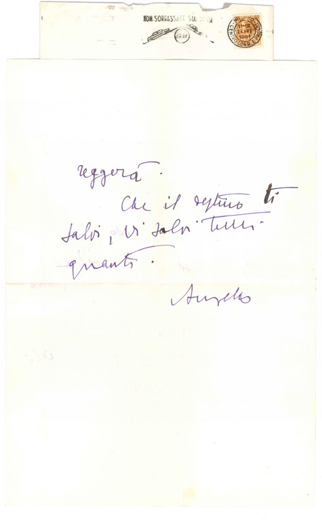 1961 MILANO Aurelio CANDIAN - Lettera in un momento di lutto *Autografo