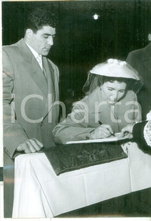 1956 PIEVE DI CENTO Nozze Franco CAVICCHI e Anna GOTTI - Firma registro - Foto