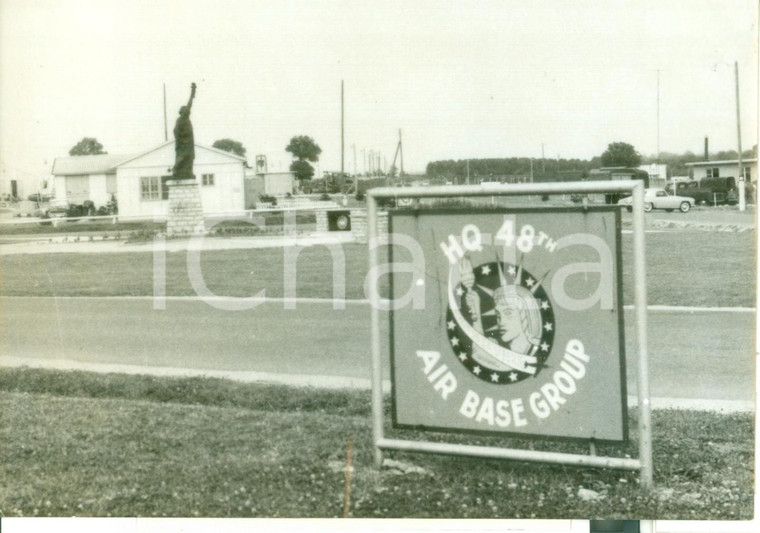 1959 Base CHAUMONT US AIR FORCE Entrance with replica Statue of Liberty *Photo