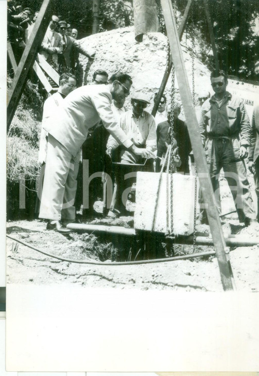 1957 TAORMINA Funivia MAZZARÒ-TAORMINA - Posa della prima pietra - Foto 13x18