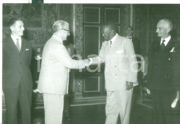 1956 ROMA Quirinale - Giovanni GRONCHI riceve presidente Liberia William TUBMAN