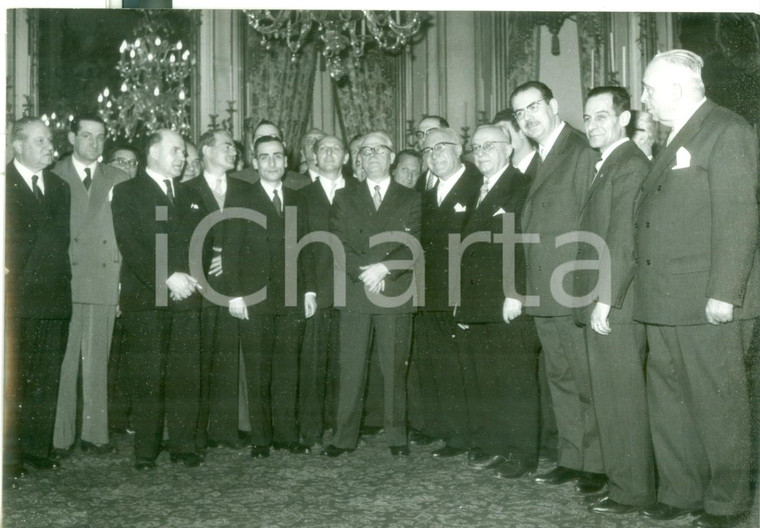 1957 ROMA Giovanni GRONCHI con i partecipanti al Convegno sui Pubblici Servizi
