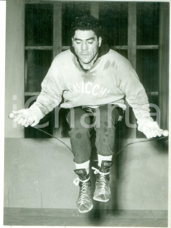 1958 BOLOGNA PUGILATO Franco CAVICCHI durante un allenamento *Foto 13x18 cm