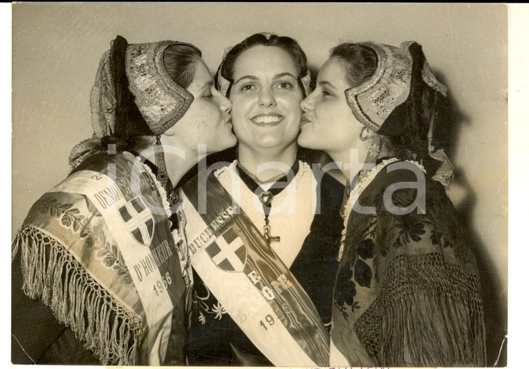 1956 PARIS Annie DELACHAT élue nouvelle "Duchesse de Savoie"- Photo 18x13