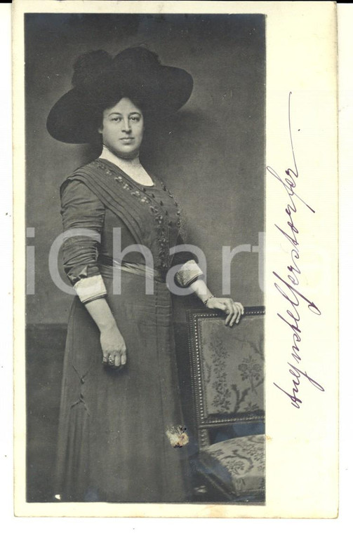 1912 HOHENSCHWANGAU Ritratto del soprano Auguste GERSTORFER - Foto AUTOGRAFO