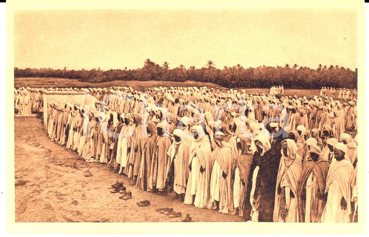 1910 ca BISKRA (ALGERIA) La grande preghiera musulmana - Cartolina VINTAGE
