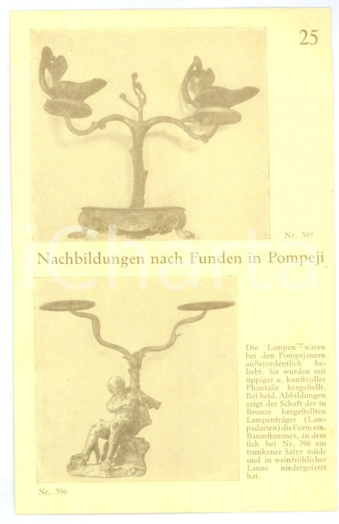 1910 ca DRESDEN Kretzschmar & Bösenberg - Nachbildungen Pompeji Lampen *Postcard