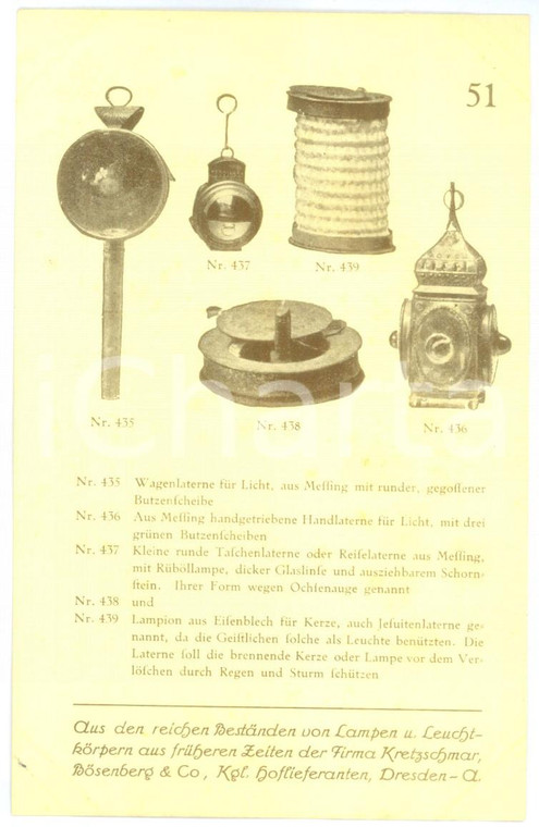 1910 ca DRESDEN Fabrik Kretzschmar & Bösenberg - Leuchtkörpern *Vintage postcard
