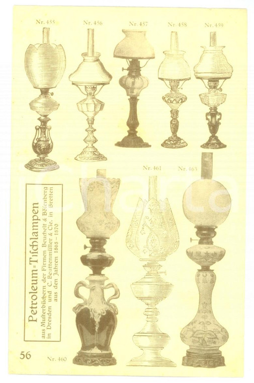 1910 ca DRESDEN Kretzschmar & Bösenberg - Petroleum Tischlampen VINTAGE POSTCARD