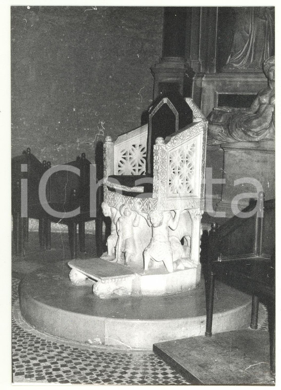 1980 BARI Basilica di SAN NICOLA - Sedia episcopale in marmo *FOTO 13x18 cm