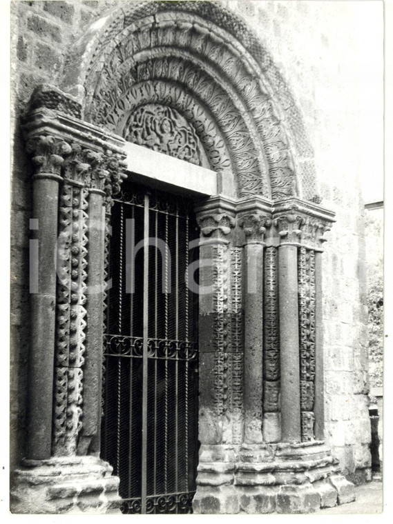 1973 TUSCANIA (VT) Portale Chiesa di Santa Maria Maggiore *Foto VINTAGE 18x13