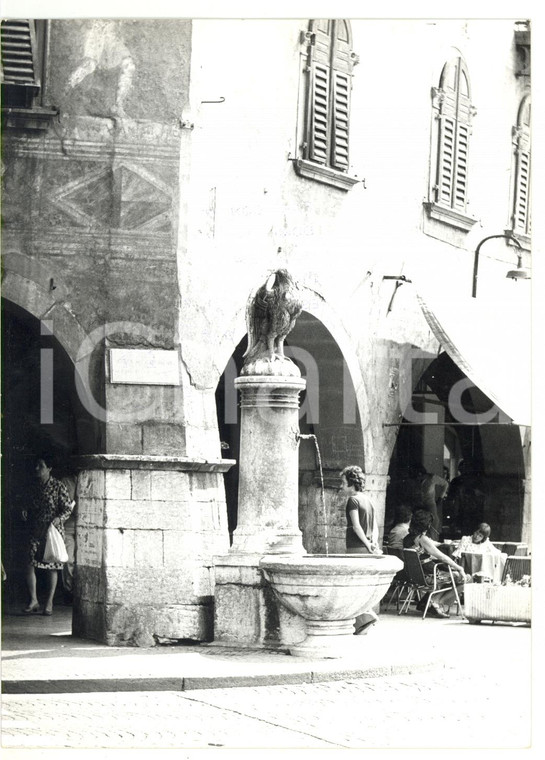 1973 TRENTO Piazza Duomo - Veduta della Fontana dell'Aquila *Foto VINTAGE 18x13