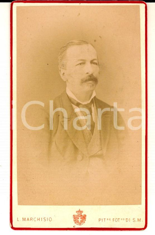 1880 ca TORINO Ritratto dell'avv. Gustavo BRUNI *Fotografia MARCHISIO CDV