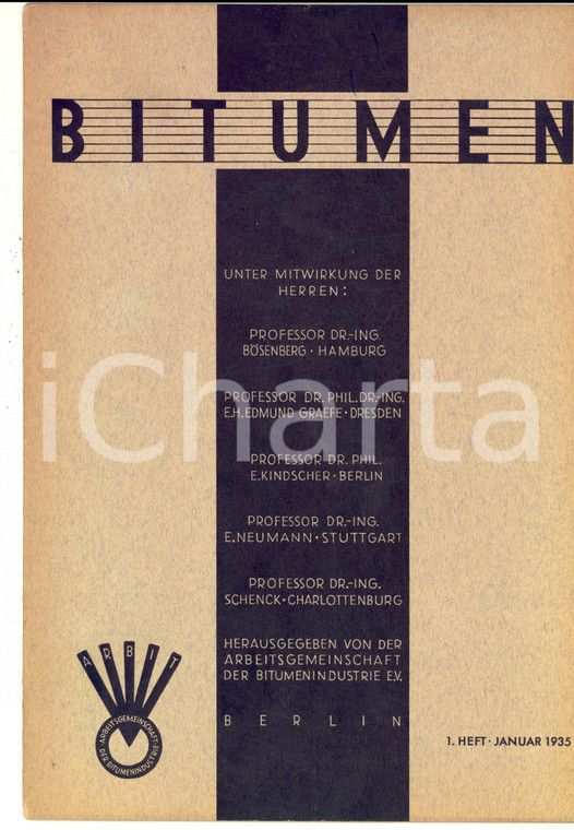 1935 BERLIN BITUMEN Strassen mit Bitumenemulsion - Rivista anno 5 n° 1
