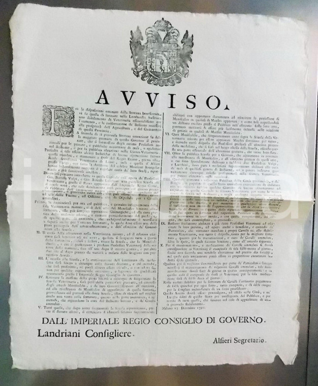 1790 MILANO PORTA ORIENTALE Apertura pubblica Scuola di Veterinaria - Avviso