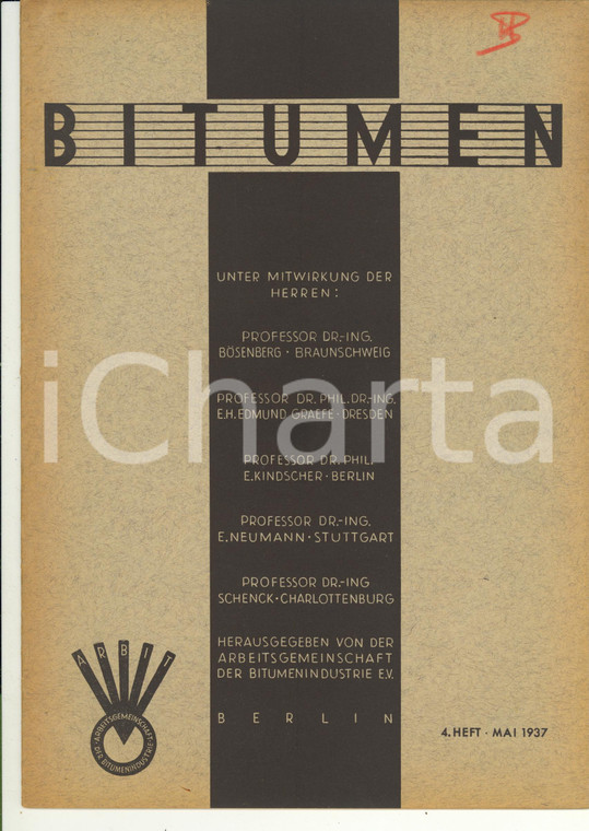 1937 BITUMEN Die Ausstellung der Bitumenindustrie in Düsseldorf *Anno 7 n° 4
