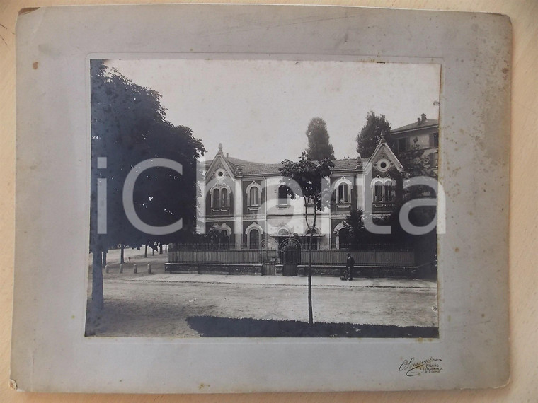 1910 ca MILANO Piazza BUONARROTI Veduta con edificio *Foto LISSONI ANIMATA RARA