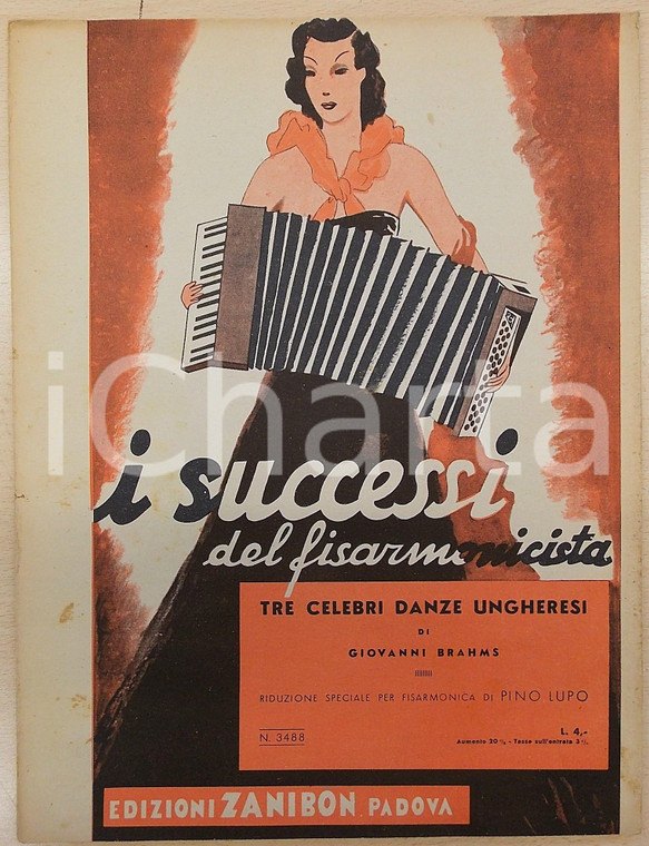 1941 BRAHMS Tre celebri danze ungheresi - Riduzione per fisarmonica di Pino LUPO