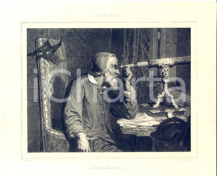1850 ca L'ARTISTE - Mathieu LAENSBERG - Stampa LEMERCIER 25x21 cm