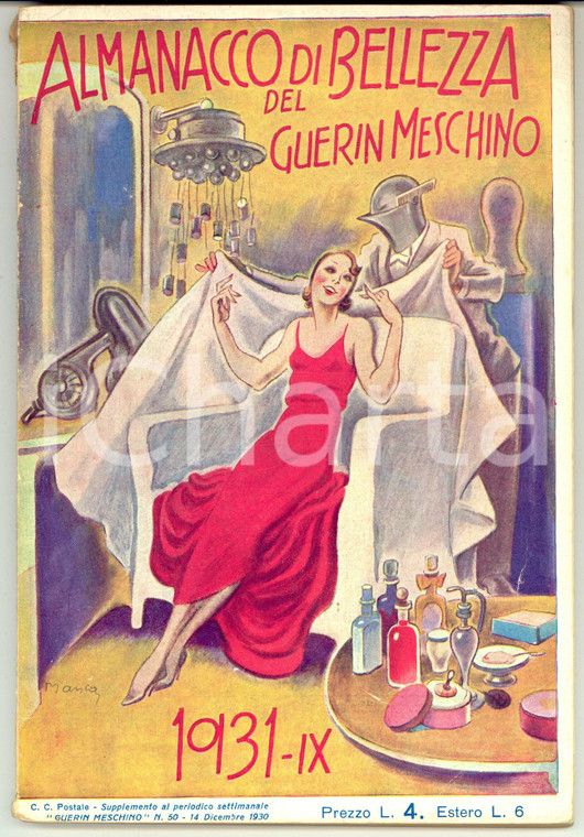 1931 GUERIN MESCHINO - Almanacco di bellezza - Rivista ILLUSTRATA 144 pp.