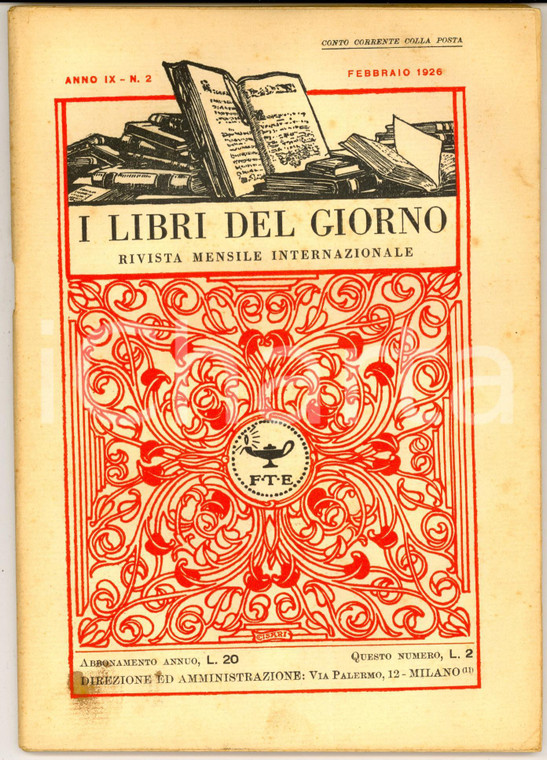 1926 I LIBRI DEL GIORNO Il freddoloso Francesco REDI - L'uomo Heine - Rivista