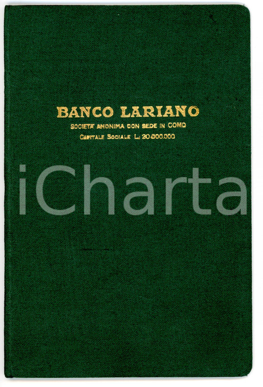 1929 COMO - BANCO LARIANO Libretto di conto corrente - 12 pp.