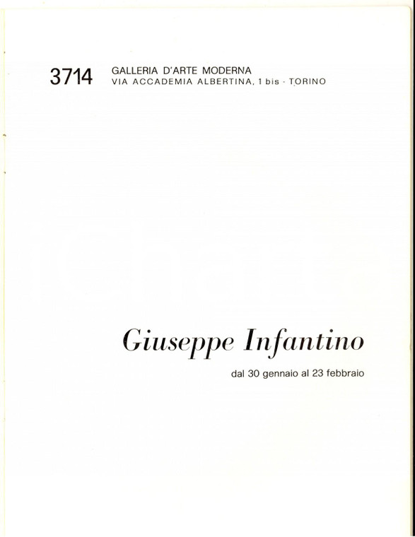 1971 TORINO Galleria d'Arte Moderna - Mostra Giuseppe INFANTINO Pieghevole