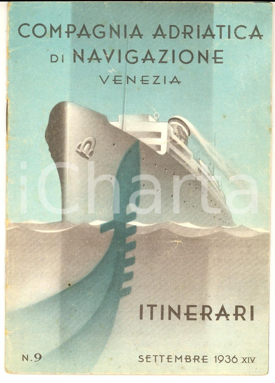 1936 VENEZIA Compagnia Adriatica di Navigazione - Itinerari Adriatico-Egeo