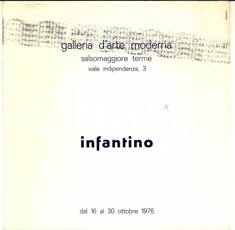 1976 SALSOMAGGIORE Galleria Arte Moderna - Mostra Giuseppe INFANTINO *Invito