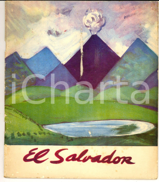 1955 ca EL SALVADOR Pieghevole TURISMO VINTAGE English /  Spanish 36 pp.