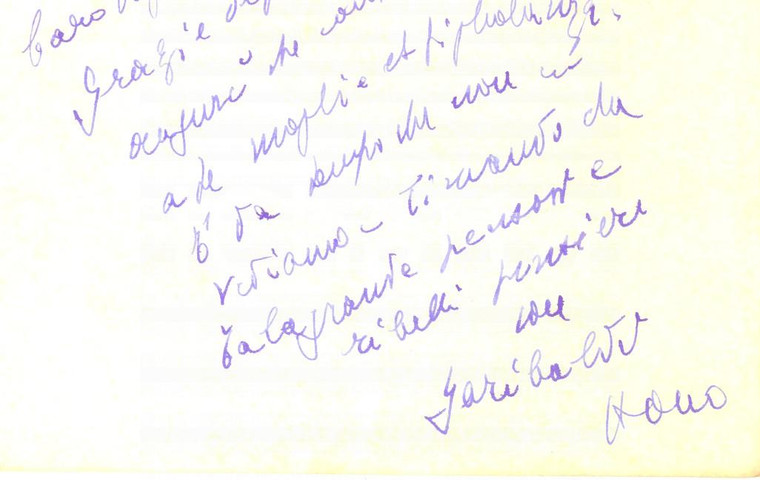 1964 CALA GRANDE Biglietto Arturo OSIO per saluti - Autografo