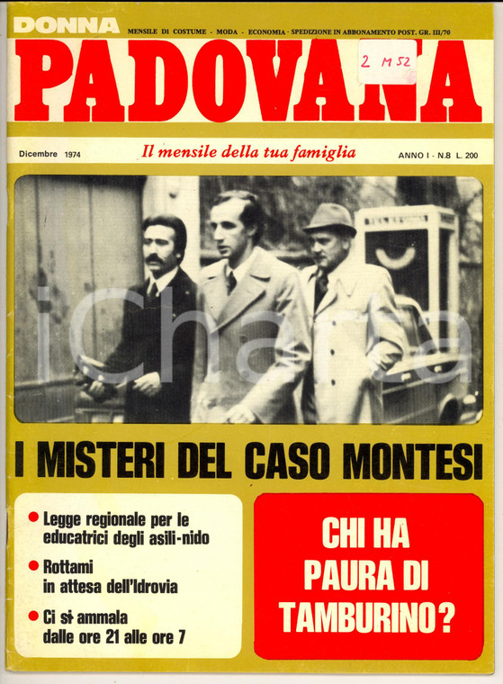 1974 DONNA PADOVANA I misteri del caso Montesi - Rivista anno I n° 8