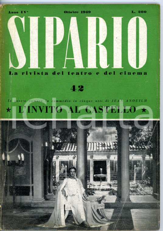 1949 SIPARIO Jean ANOUILH L'invito al castello / Commedia - Rivista anno IV N°42