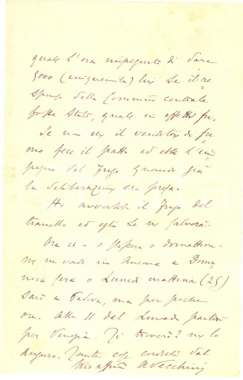 1920 ROMA Lettera Arturo VECCHINI su cliente vittima di imbroglione - Autografo